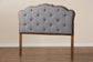 Baxton Studio Leandra Classic and Traditional Grey Fabric and Walnut Brown Finished Wood Headboard FredCo