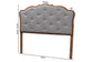 Baxton Studio Leandra Classic and Traditional Grey Fabric and Walnut Brown Finished Wood Headboard FredCo