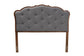 Baxton Studio Leandra Classic and Traditional Grey Fabric and Walnut Brown Finished Wood Headboard FredCo