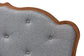 Baxton Studio Leandra Classic and Traditional Grey Fabric and Walnut Brown Finished Wood Headboard FredCo