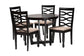 Baxton Studio Leda Modern Sand Fabric and Dark Brown Finished Wood 5-Piece Dining Set FredCo