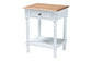 Baxton Studio Legrand Classic French Two-Tone White and Natural Brown 1-Drawer End Table FredCo