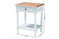 Baxton Studio Legrand Classic French Two-Tone White and Natural Brown 1-Drawer End Table FredCo