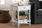Baxton Studio Legrand Classic French Two-Tone White and Natural Brown 1-Drawer End Table FredCo