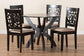 Baxton Studio Lena Modern Beige Fabric and Dark Brown Finished Wood 5-Piece Dining Set FredCo