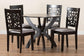 Baxton Studio Lena Modern Grey Fabric and Dark Brown Finished Wood 5-Piece Dining Set FredCo