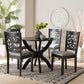 Baxton Studio Lena Modern Grey Fabric and Dark Brown Finished Wood 5-Piece Dining Set FredCo