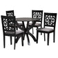 Baxton Studio Lena Modern Grey Fabric and Dark Brown Finished Wood 5-Piece Dining Set FredCo