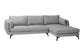 Baxton Studio Leni Modern Grey Twill Fabric Right Facing Sectional Sofa FredCo