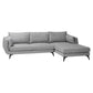 Baxton Studio Leni Modern Grey Twill Fabric Right Facing Sectional Sofa FredCo