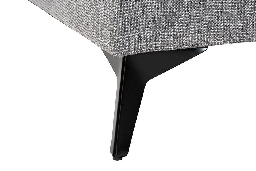 Baxton Studio Leni Modern Grey Twill Fabric Right Facing Sectional Sofa FredCo