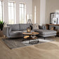Baxton Studio Leni Modern Grey Twill Fabric Right Facing Sectional Sofa FredCo
