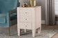 Baxton Studio Leyna Modern Beige Faux Shagreen 3-Drawer End Table FredCo
