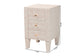 Baxton Studio Leyna Modern Beige Faux Shagreen 3-Drawer End Table FredCo
