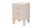 Baxton Studio Leyna Modern Beige Faux Shagreen 3-Drawer End Table FredCo