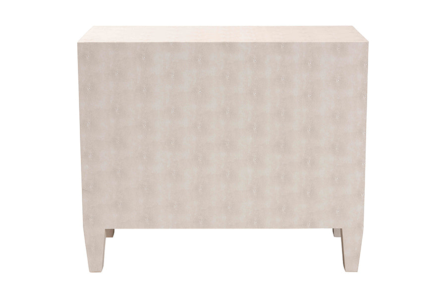 Baxton Studio Leyna Modern Beige Faux Shagreen 3-Drawer Storage Cabinet FredCo
