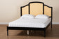 Baxton Studio Librina Classic and Traditional Black Finished Wood Queen Size Platform Bed with Woven Rattan FredCo