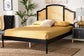 Baxton Studio Librina Classic and Traditional Black Finished Wood Queen Size Platform Bed with Woven Rattan FredCo