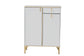 Baxton Studio Lilac Modern Glam White Wood and Gold Metal 2-Door Shoe Cabinet FredCo