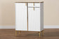 Baxton Studio Lilac Modern Glam White Wood and Gold Metal 2-Door Shoe Cabinet FredCo