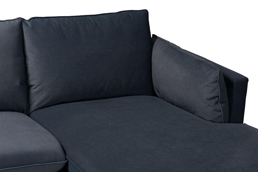 Baxton Studio Linanas Modern Dark Grey Fabric Right Facing Sectional Sofa FredCo
