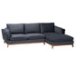Baxton Studio Linanas Modern Dark Grey Fabric Right Facing Sectional Sofa FredCo