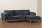 Baxton Studio Linanas Modern Dark Grey Fabric Right Facing Sectional Sofa FredCo