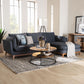 Baxton Studio Linanas Modern Dark Grey Fabric Right Facing Sectional Sofa FredCo