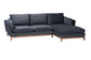 Baxton Studio Linanas Modern Dark Grey Fabric Right Facing Sectional Sofa FredCo