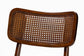 Baxton Studio Linnet Mid-Century Modern Walnut Brown Finished Wood and Rattan 5-Piece Dining Set FredCo