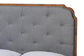 Baxton Studio Lorana Mid-Century Modern Grey Fabric and Walnut Brown Wood Queen Size Platform Bed FredCo