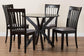 Baxton Studio Lore Modern Grey Fabric and Dark Brown Wood 5-Piece Dining Set FredCo