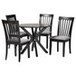 Baxton Studio Lore Modern Grey Fabric and Dark Brown Wood 5-Piece Dining Set FredCo