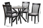 Baxton Studio Lore Modern Grey Fabric and Dark Brown Wood 5-Piece Dining Set FredCo