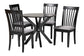 Baxton Studio Lore Modern Grey Fabric and Dark Brown Wood 5-Piece Dining Set FredCo