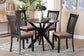 Baxton Studio Lore Modern Sand Fabric and Dark Brown Finished Wood 5-Piece Dining Set FredCo