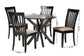 Baxton Studio Lore Modern Sand Fabric and Dark Brown Finished Wood 5-Piece Dining Set FredCo