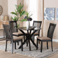 Baxton Studio Lore Modern Sand Fabric and Dark Brown Finished Wood 5-Piece Dining Set FredCo