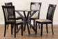Baxton Studio Lore Modern Sand Fabric and Dark Brown Finished Wood 5-Piece Dining Set FredCo