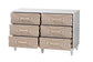 Baxton Studio Louetta Coastal White Carved Contrasting 6-Drawer Dresser FredCo