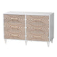 Baxton Studio Louetta Coastal White Carved Contrasting 6-Drawer Dresser FredCo