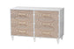 Baxton Studio Louetta Coastal White Carved Contrasting 6-Drawer Dresser FredCo