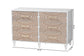 Baxton Studio Louetta Coastal White Carved Contrasting 6-Drawer Dresser FredCo