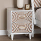 Baxton Studio Louetta Coastal White Caved Contrasting 2-Drawer Nightstand FredCo