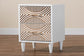 Baxton Studio Louetta Coastal White Caved Contrasting 2-Drawer Nightstand FredCo