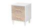 Baxton Studio Louetta Coastal White Caved Contrasting 2-Drawer Nightstand FredCo