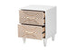 Baxton Studio Louetta Coastal White Caved Contrasting 2-Drawer Nightstand FredCo