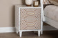Baxton Studio Louetta Coastal White Caved Contrasting 2-Drawer Nightstand FredCo
