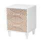 Baxton Studio Louetta Coastal White Caved Contrasting 2-Drawer Nightstand FredCo