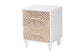 Baxton Studio Louetta Coastal White Caved Contrasting King Size 3-Piece Bedroom Set FredCo